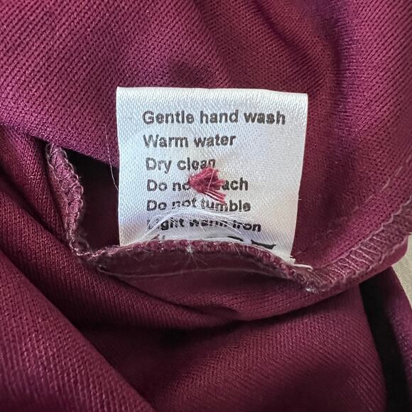 Lace Whimsigoth Sheath Dress Boho Bell Sleeves Red Burgundy Witchy Gypsy Size M - Picture 10 of 10